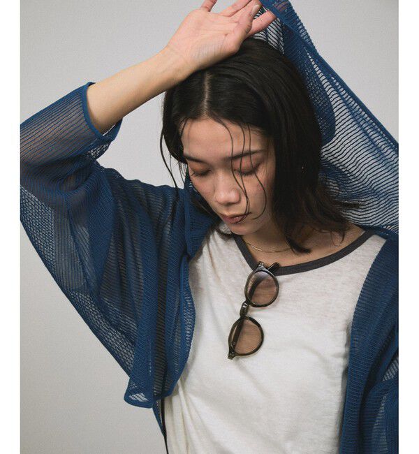 SALON adam et rope'「シアーメッシュフードボレロ」|カーディガン|ブルーサブ