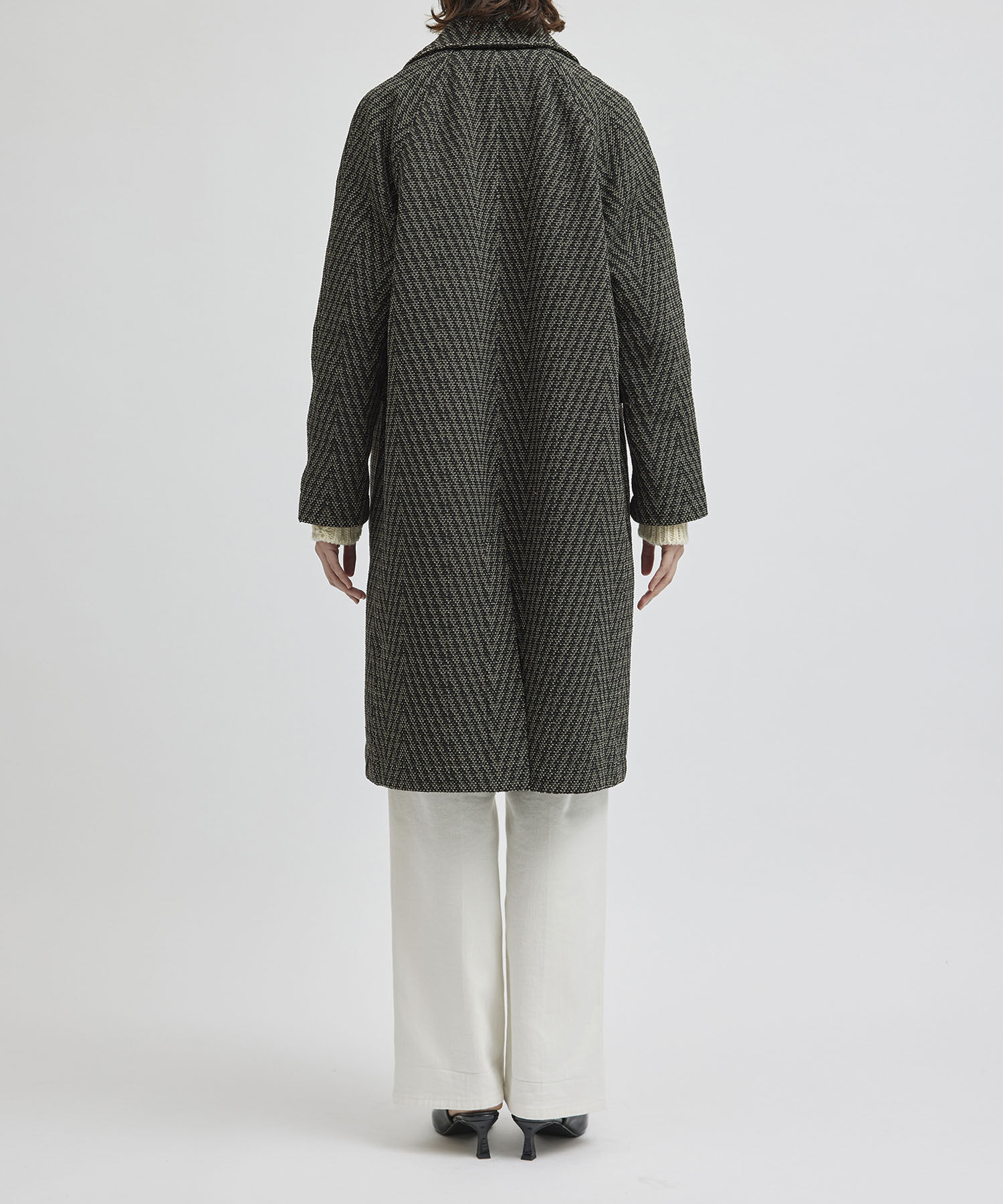 ROPE「【COOHEM】HERRINGBONE TWEED COAT(コーヘン/ヘリンボーンツイードコート)」|ノーカラージャケット|