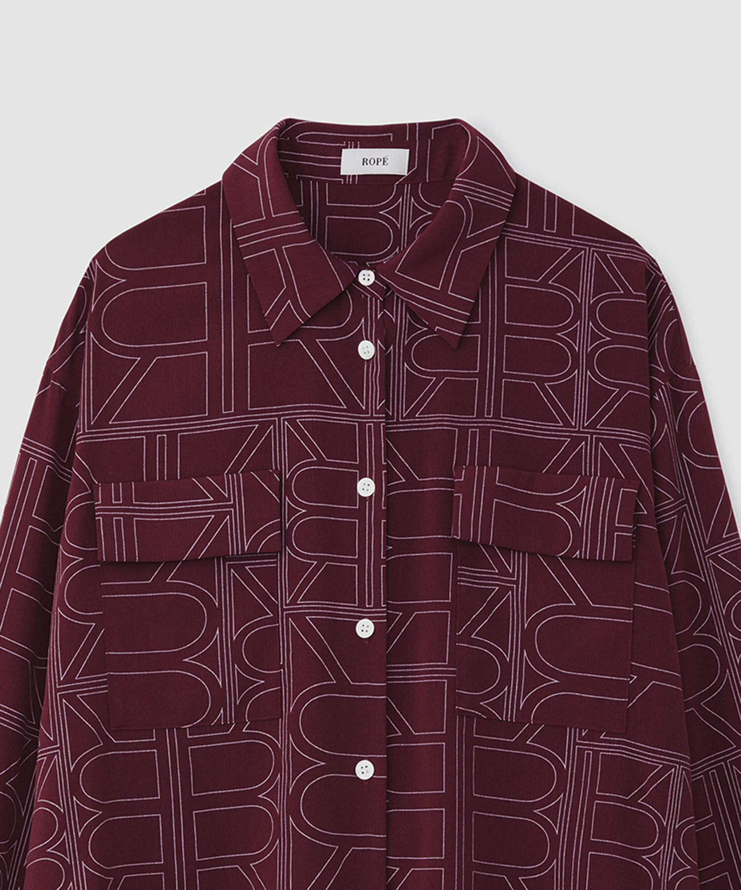 ROPE「モノグラムプリントシャツブラウス」|シャツ・ブラウス|