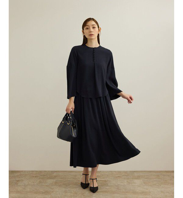 ROPE「 【洗える】タックフレアースカート/セットアップ対応」|スカート|