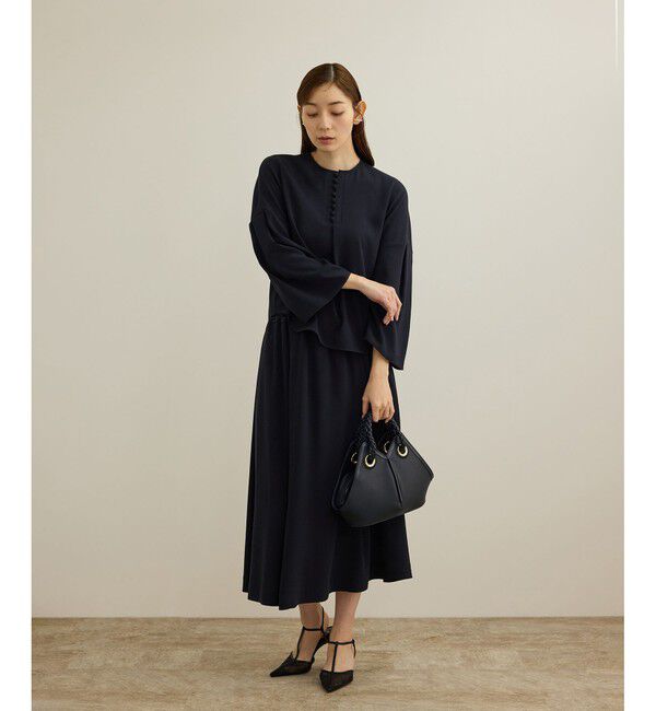 ROPE「 【洗える】タックフレアースカート/セットアップ対応」|スカート|