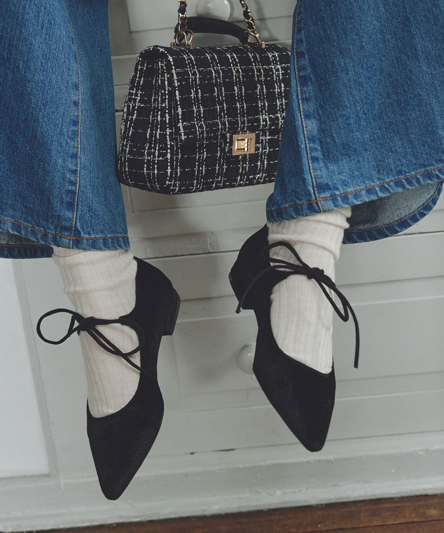 Juze「【新色・追加生産】リボンフラットパンプス」|パンプス|