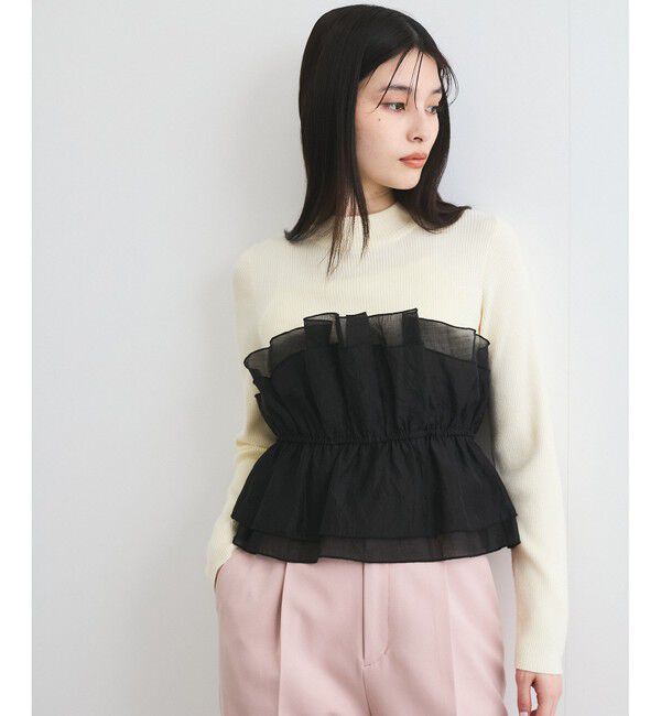 VIS「旬なレイヤードスタイルが叶う！ビスチェドッキングニット/洗える」|ニット・セーター|