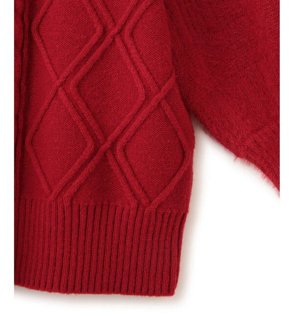 VIS「【洗える】オフショルケーブル編みミニワンピース」|ワンピース|