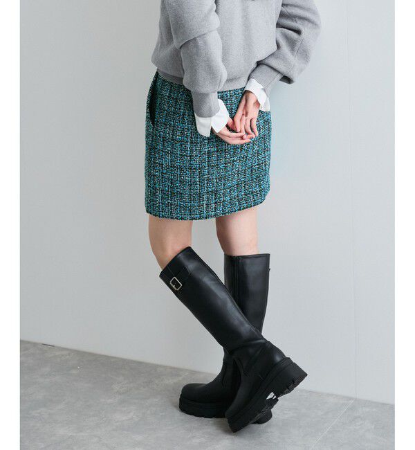 VIS「【洗える】ラメツイード&千鳥柄ミニスカート」|スカート|