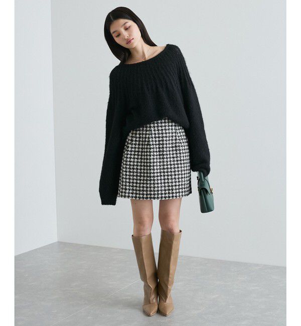 VIS「【洗える】ラメツイード&千鳥柄ミニスカート」|スカート|