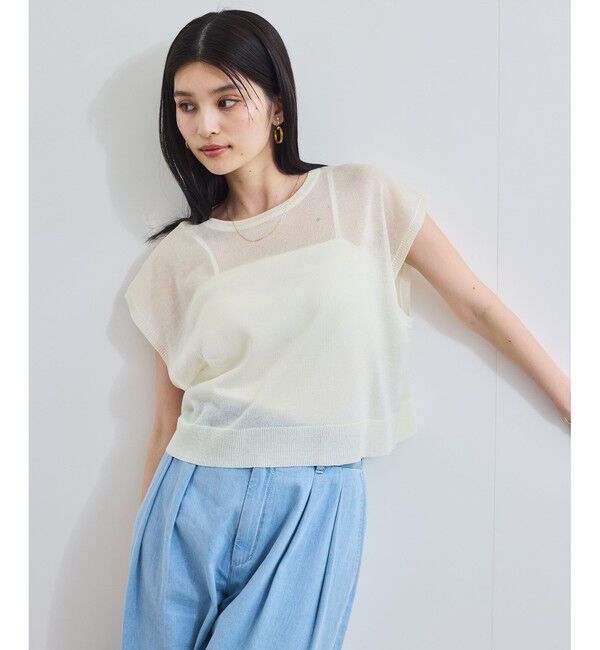 VIS「ドライタッチシアーニットトップス」|ニット・セーター|