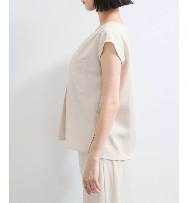 VIS「【WEB限定】【セットアップ対応】Vネックフレンチスリーブブラウス/通勤対応」|シャツ・ブラウス|