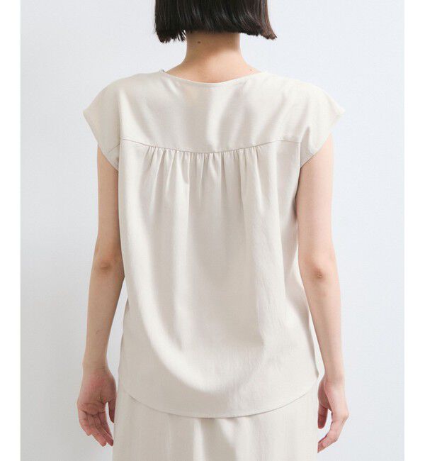 VIS「【WEB限定】【セットアップ対応】Vネックフレンチスリーブブラウス/通勤対応」|シャツ・ブラウス|