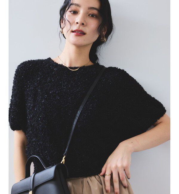 VIS「【WEB限定】リボンヤーンバルーン袖サマーニット」|ニット・セーター|