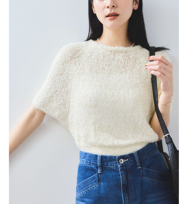 VIS「【WEB限定】リボンヤーンバルーン袖サマーニット」|ニット・セーター|