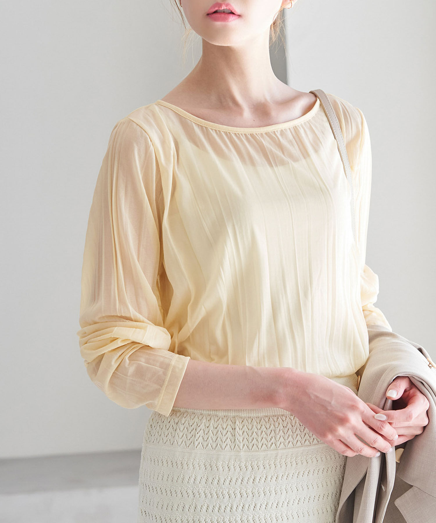 Rope&rsquo;Picnic「シアーワッシャーカットプルオーバー」|Tシャツ・カットソー|クリーム(83)