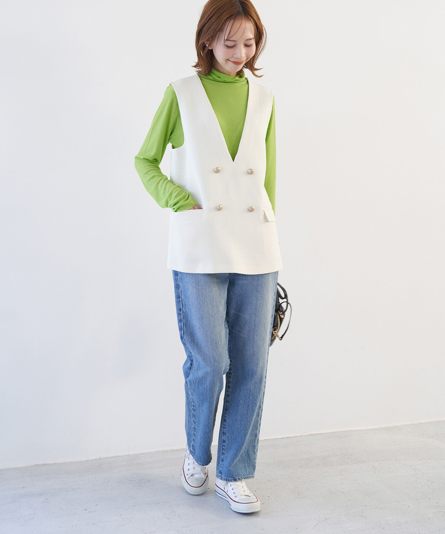 Rope&rsquo;Picnic「【WEB限定カラー: ライトグレー,イエロー】シアーカットタートル」|Tシャツ・カットソー|