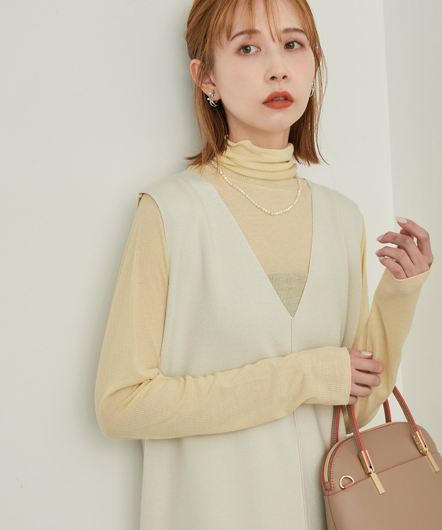 Rope&rsquo;Picnic「【WEB限定カラー: ライトグレー,イエロー】シアーカットタートル」|Tシャツ・カットソー|