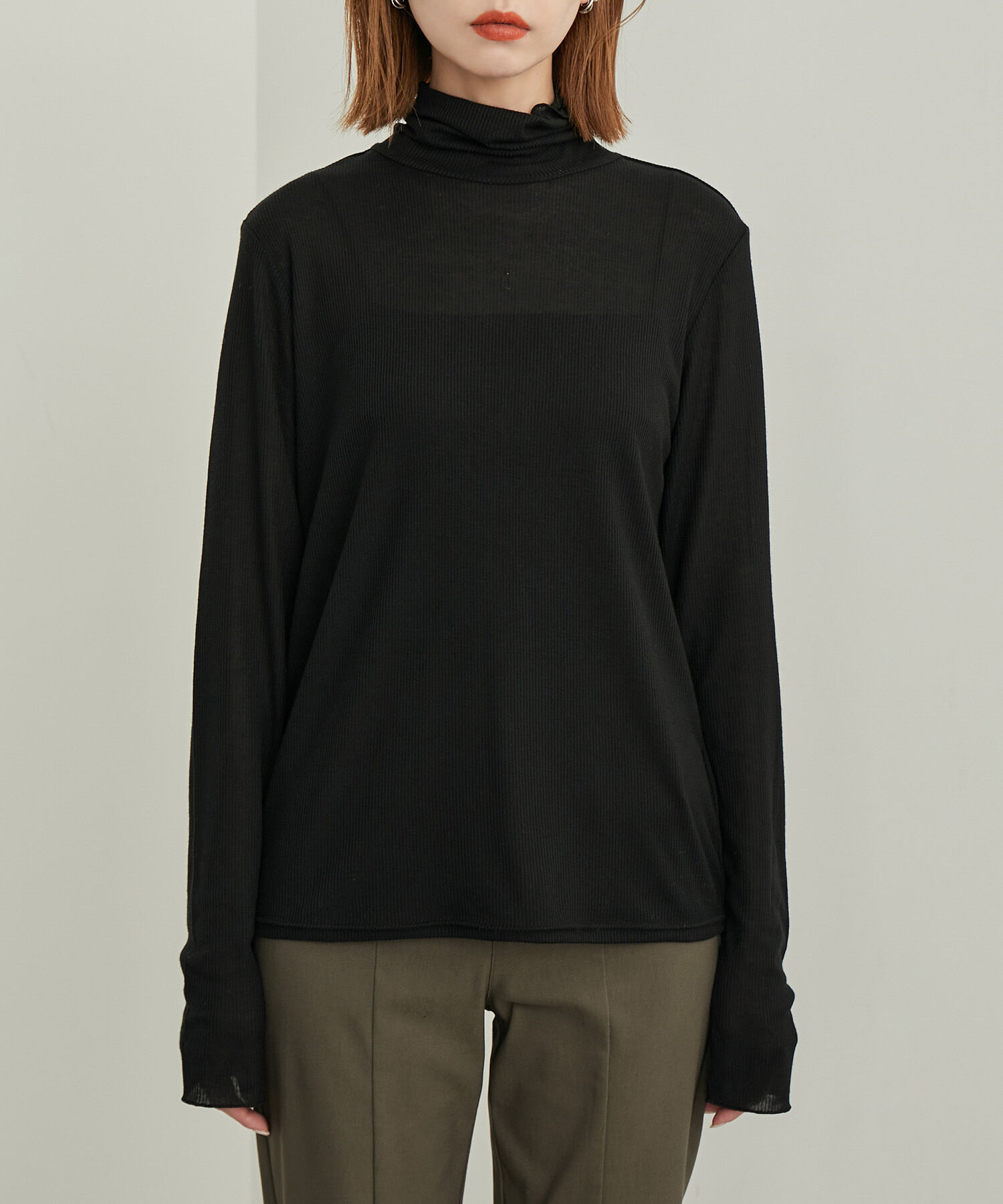 Rope&rsquo;Picnic「【WEB限定カラー: ライトグレー,イエロー】シアーカットタートル」|Tシャツ・カットソー|