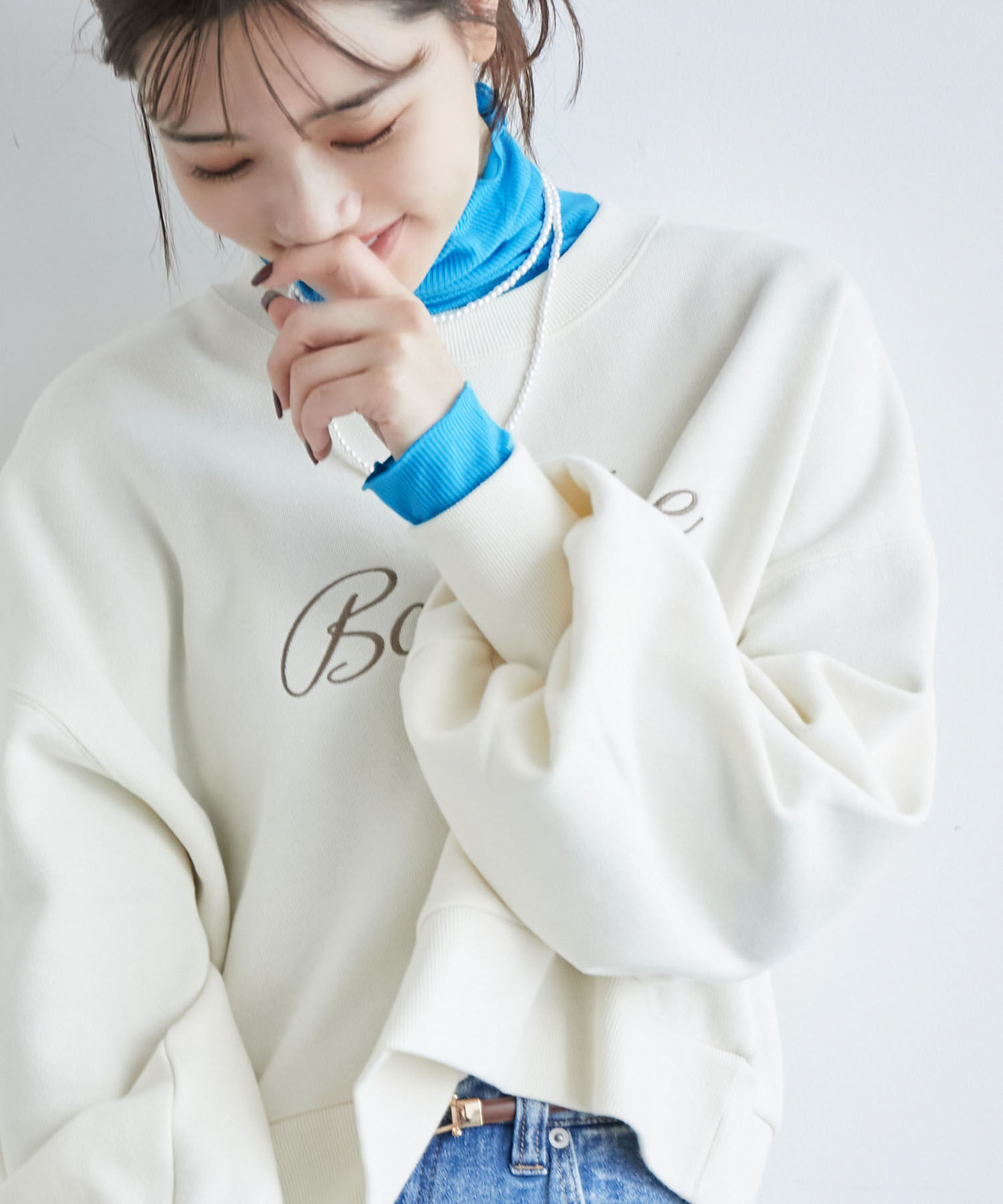 Rope&rsquo;Picnic「【WEB限定カラー: ライトグレー,イエロー】シアーカットタートル」|Tシャツ・カットソー|サックス(48)