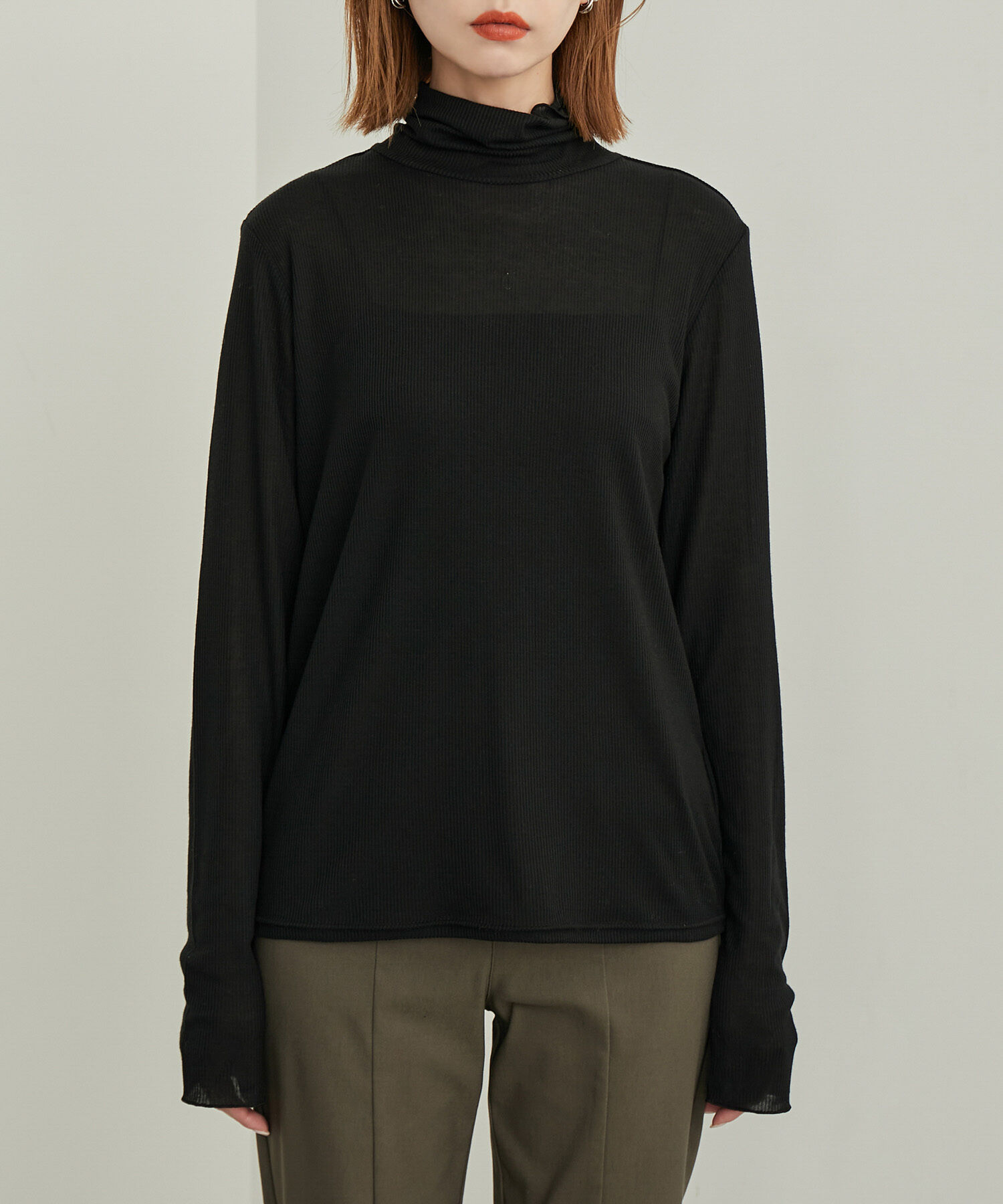 Rope&rsquo;Picnic「【WEB限定カラー: ライトグレー,イエロー】シアーカットタートル」|Tシャツ・カットソー|