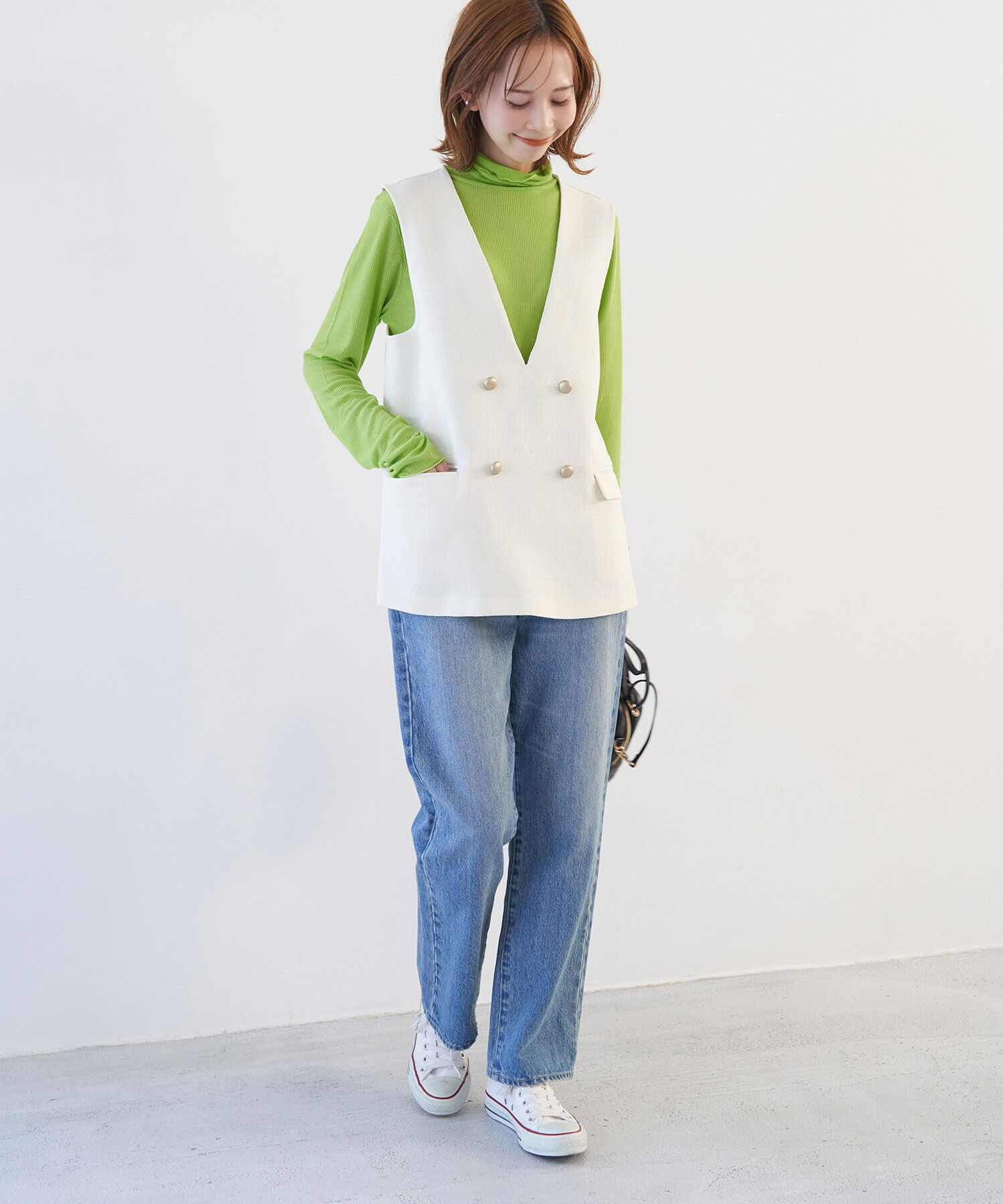 Rope&rsquo;Picnic「【WEB限定カラー: ライトグレー,イエロー】シアーカットタートル」|Tシャツ・カットソー|