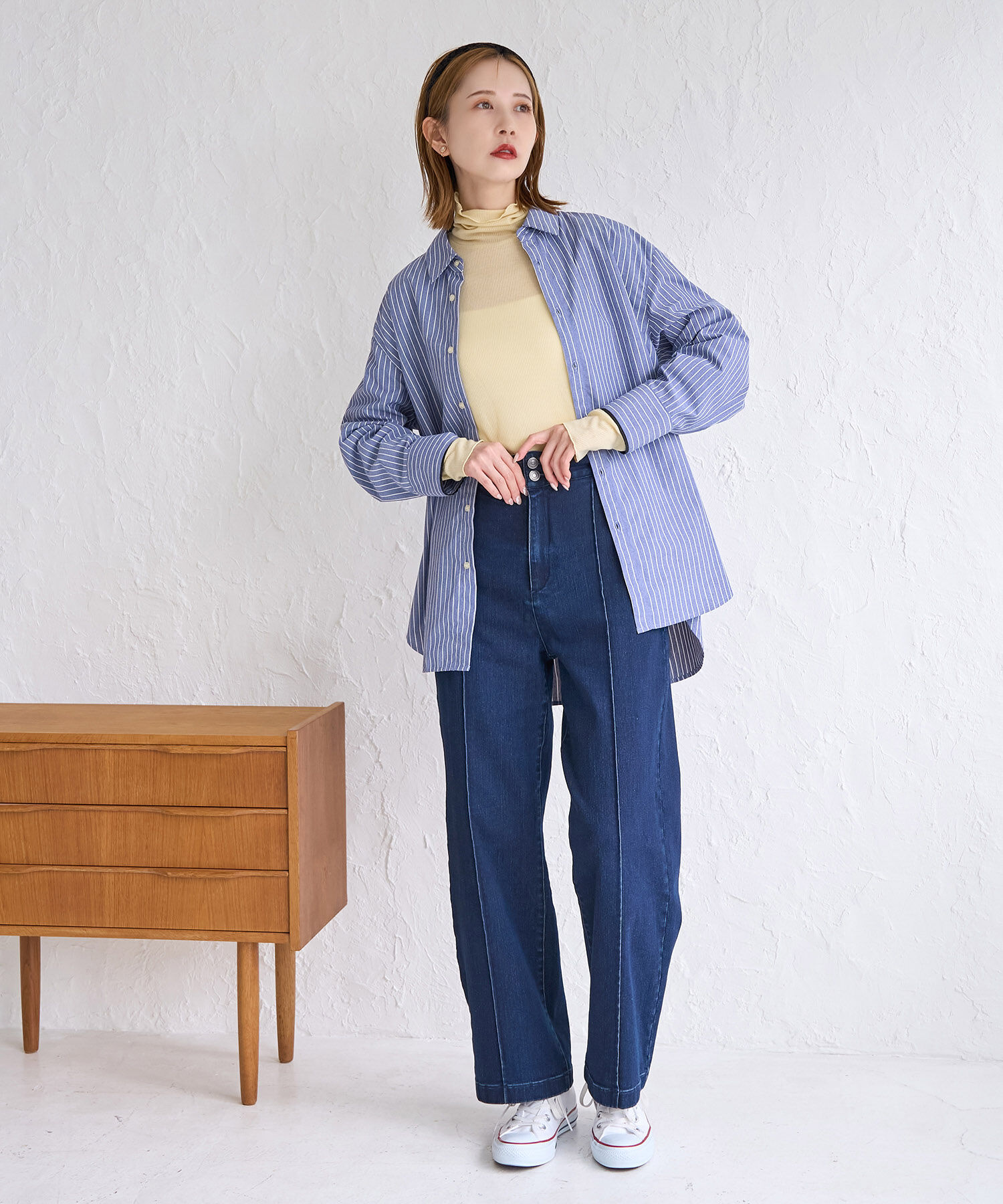 Rope&rsquo;Picnic「【WEB限定カラー: ライトグレー,イエロー】シアーカットタートル」|Tシャツ・カットソー|