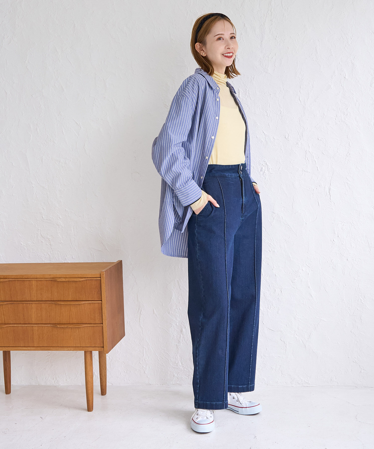 Rope&rsquo;Picnic「【WEB限定カラー: ライトグレー,イエロー】シアーカットタートル」|Tシャツ・カットソー|