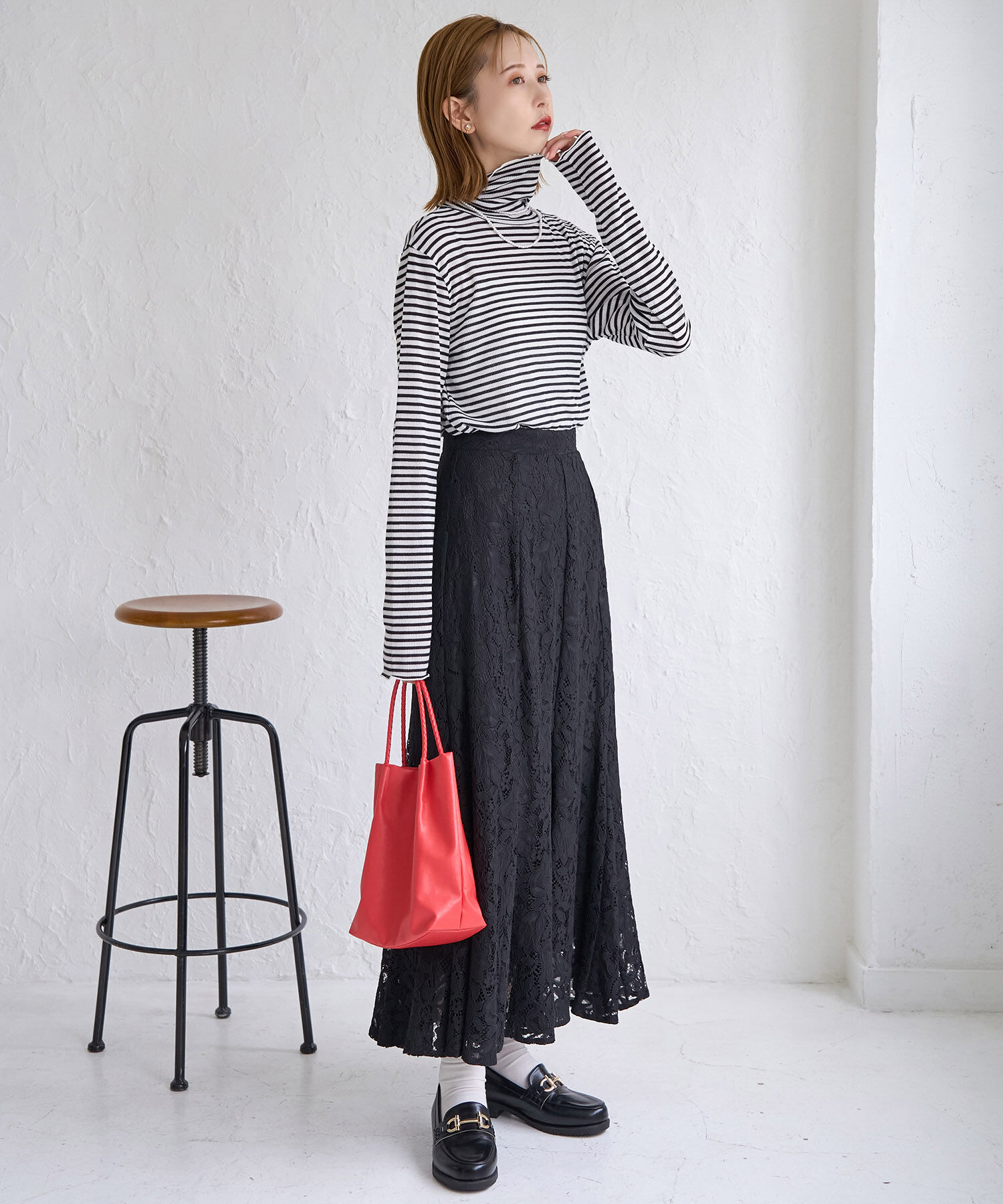 Rope&rsquo;Picnic「【WEB限定カラー: ライトグレー,イエロー】シアーカットタートル」|Tシャツ・カットソー|