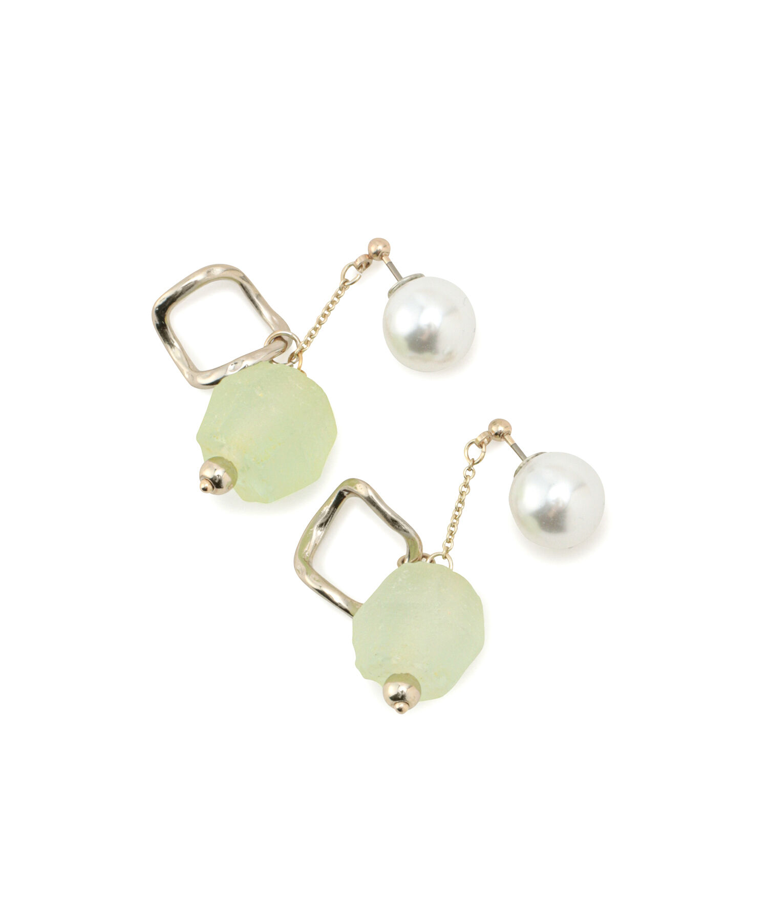 ROPE PICNIC PASSAGE「Recycle glass パールキャッチチェーンピアス」|ピアス|