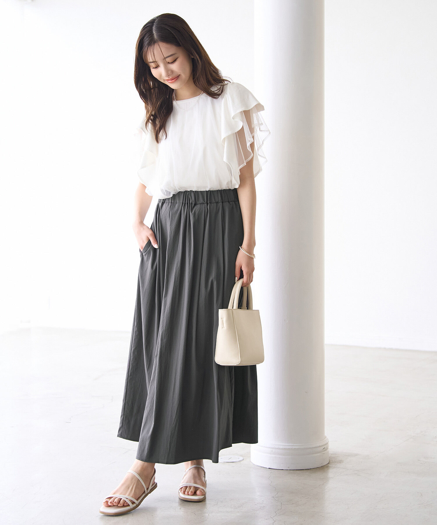 Rope&rsquo;Picnic「レーヨンナイロンイージースカート」|スカート|