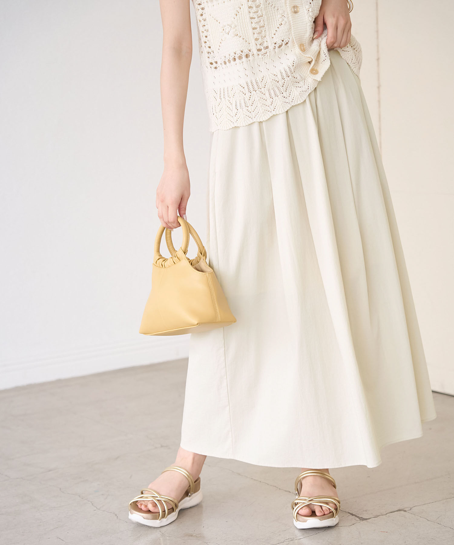 Rope&rsquo;Picnic「レーヨンナイロンイージースカート」|スカート|オフホワイト(15)