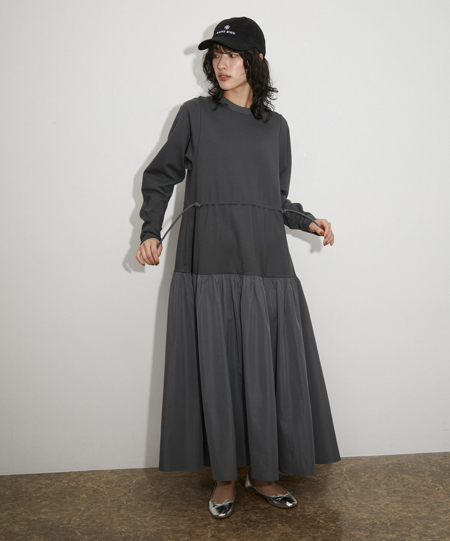 ADAM ET ROPE'「【サステナブル】タフタコンビワンピース」|ワンピース|