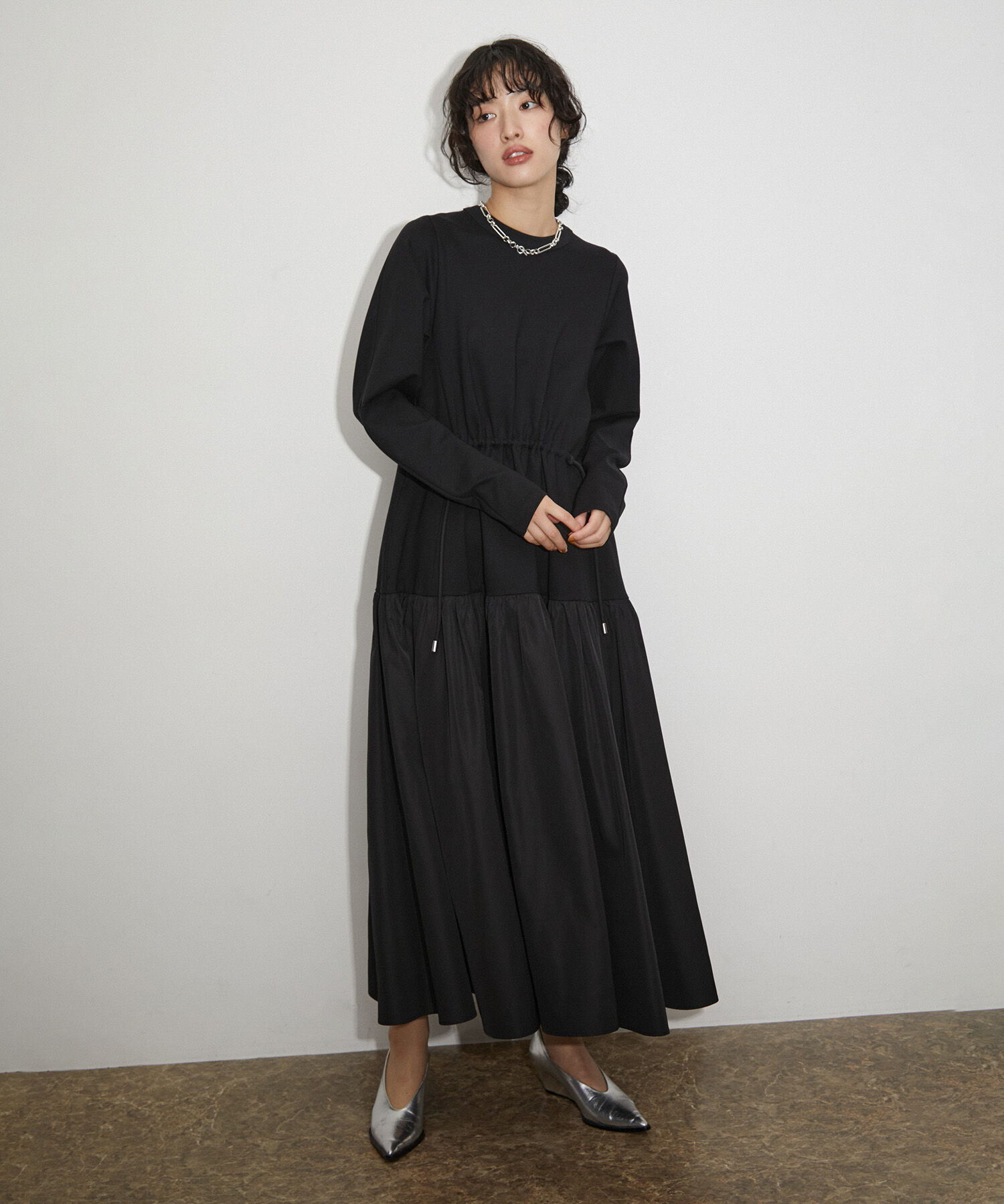 ADAM ET ROPE'「【サステナブル】タフタコンビワンピース」|ワンピース|