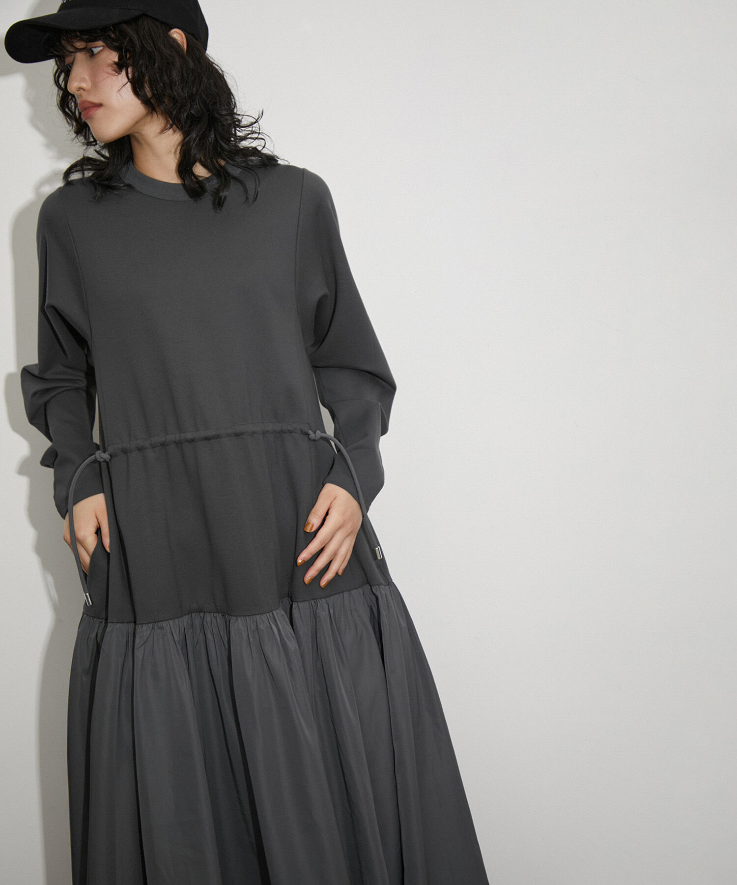 ADAM ET ROPE'「【サステナブル】タフタコンビワンピース」|ワンピース|