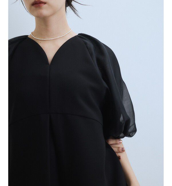 ADAM ET ROPE'「【WEB限定】シアーパフスリーブブラウス」|シャツ・ブラウス|