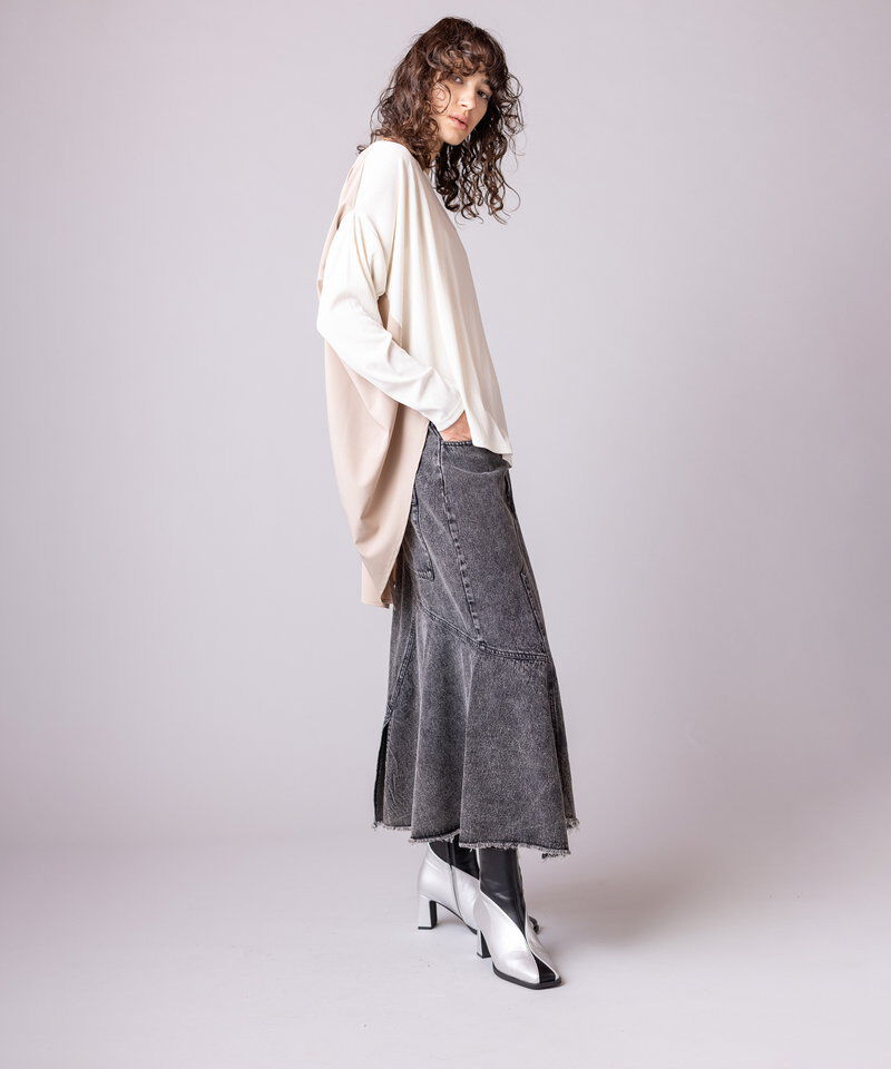  「アシンメトリーケミカルデニムスカート」|スカート|
