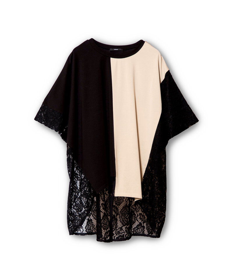  「レース切替ビッグTシャツ」|Tシャツ・カットソー|