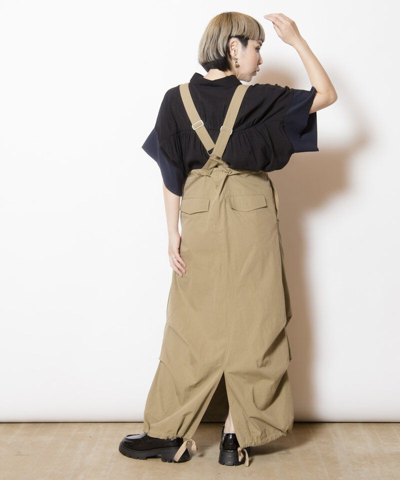  「サスペンダー付ミリタリースカート」|スカート|