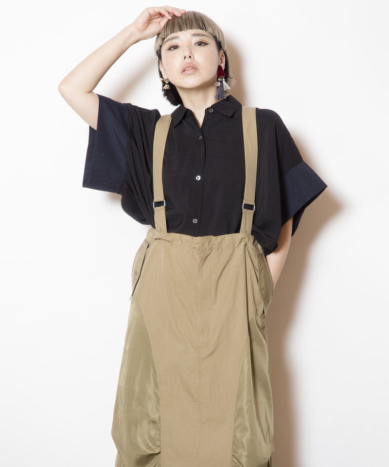  「サスペンダー付ミリタリースカート」|スカート|