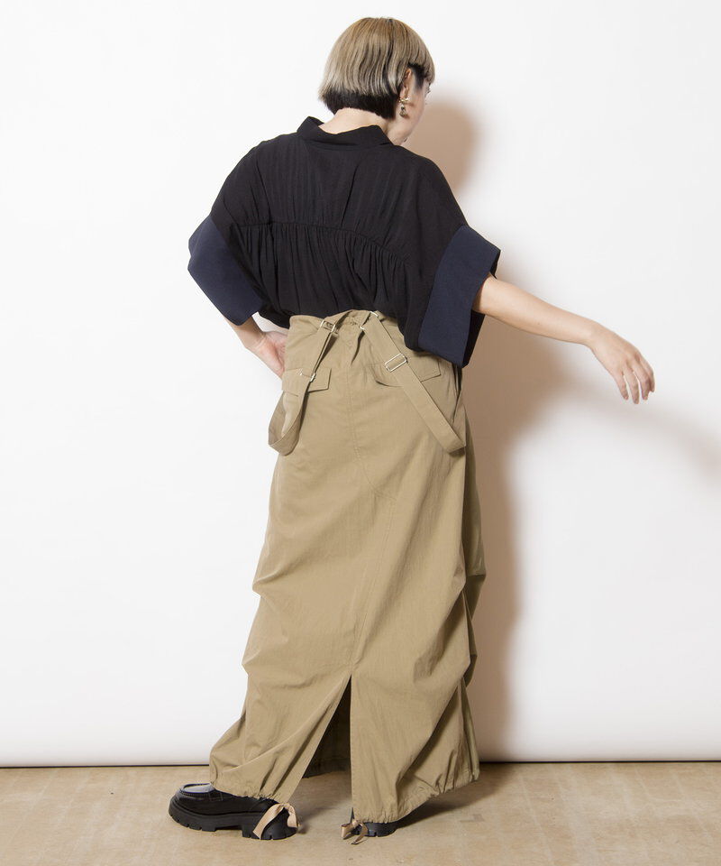  「サスペンダー付ミリタリースカート」|スカート|