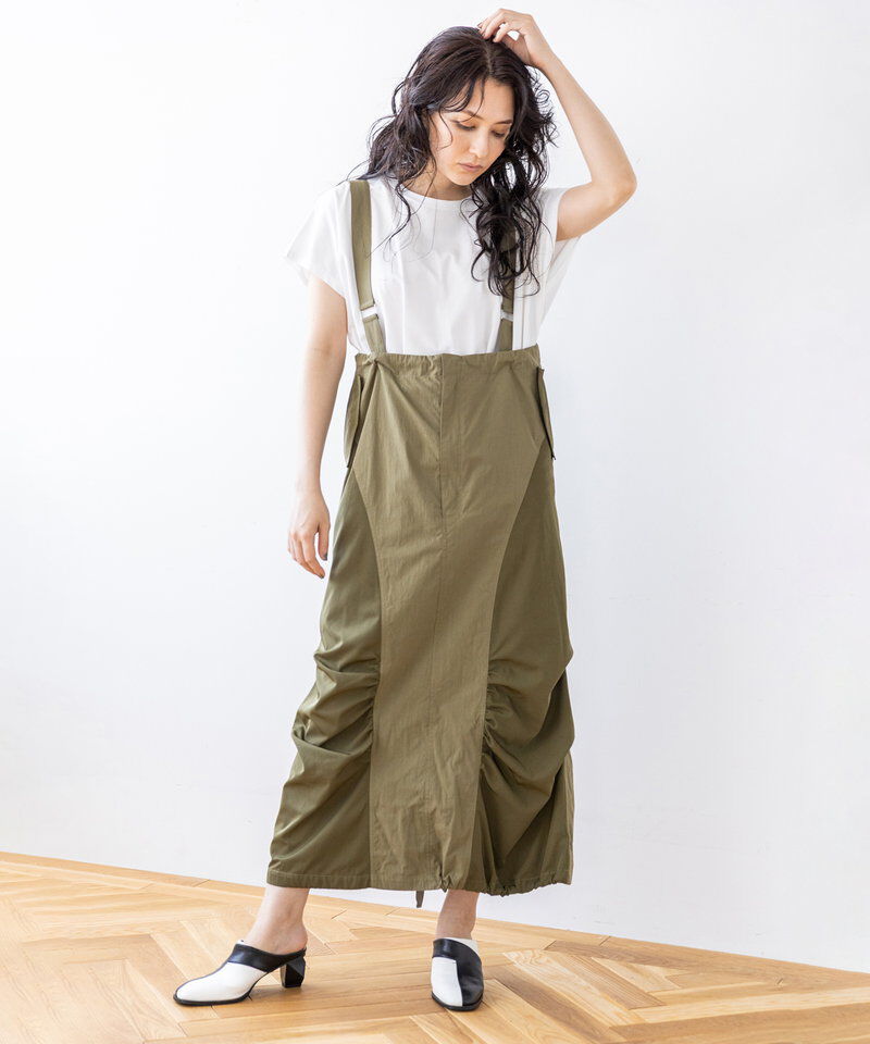  「サスペンダー付ミリタリースカート」|スカート|