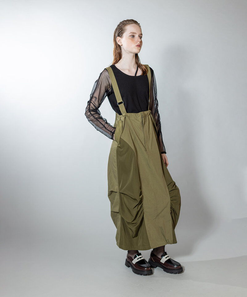 「サスペンダー付ミリタリースカート」|スカート|