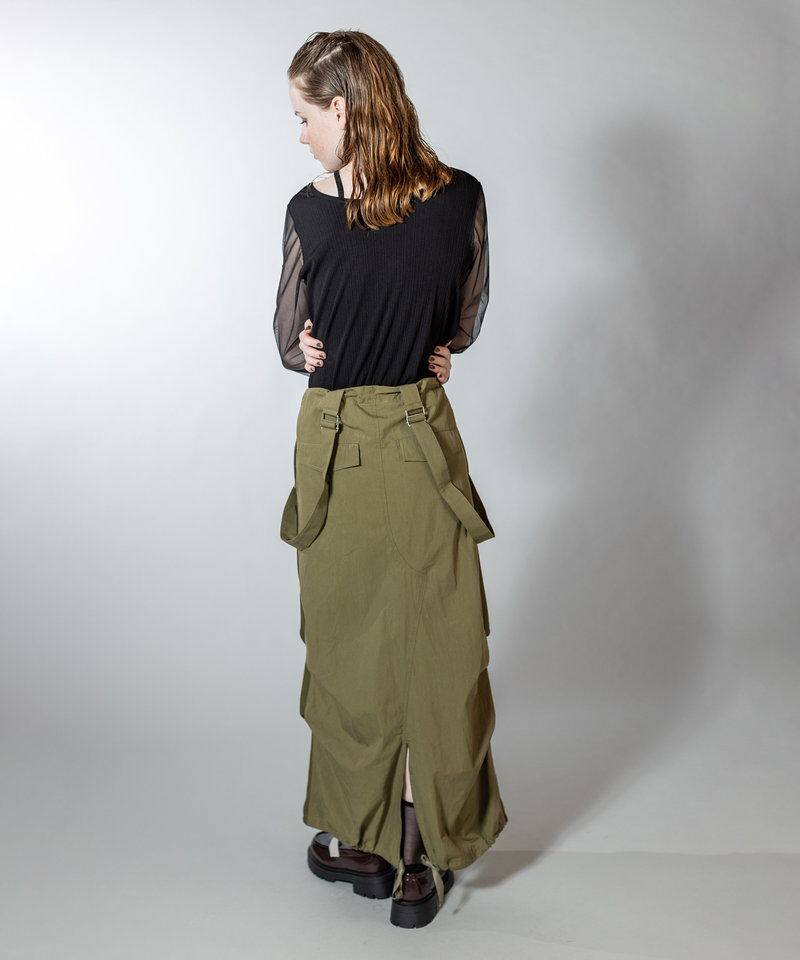  「サスペンダー付ミリタリースカート」|スカート|