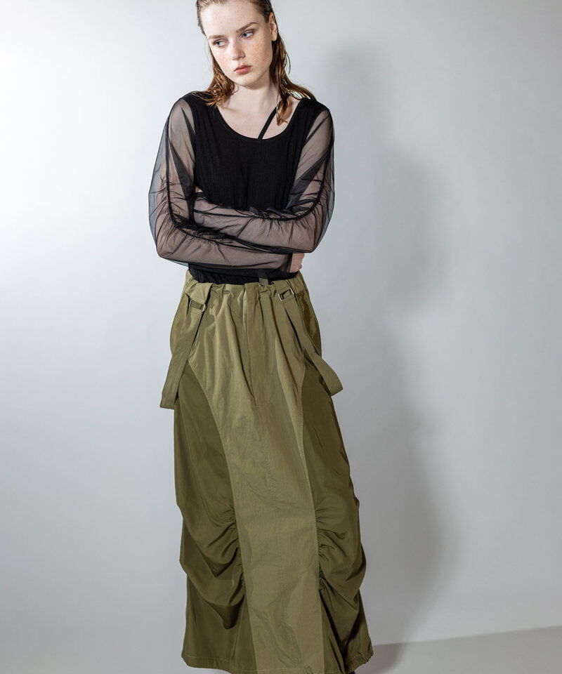  「サスペンダー付ミリタリースカート」|スカート|