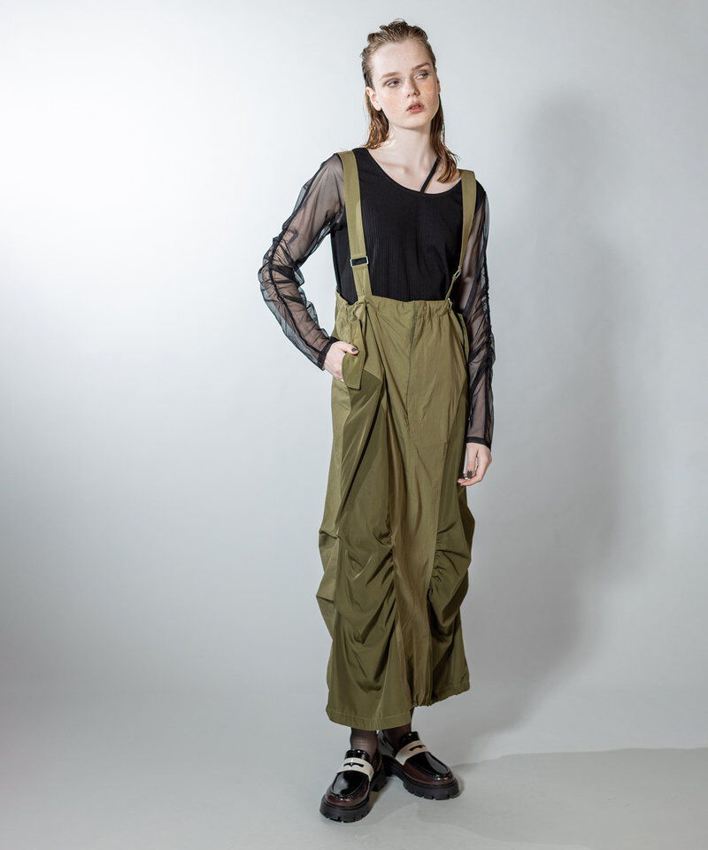  「サスペンダー付ミリタリースカート」|スカート|