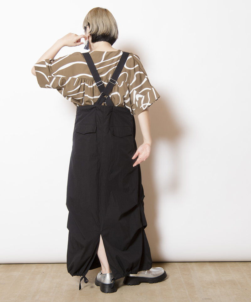  「サスペンダー付ミリタリースカート」|スカート|