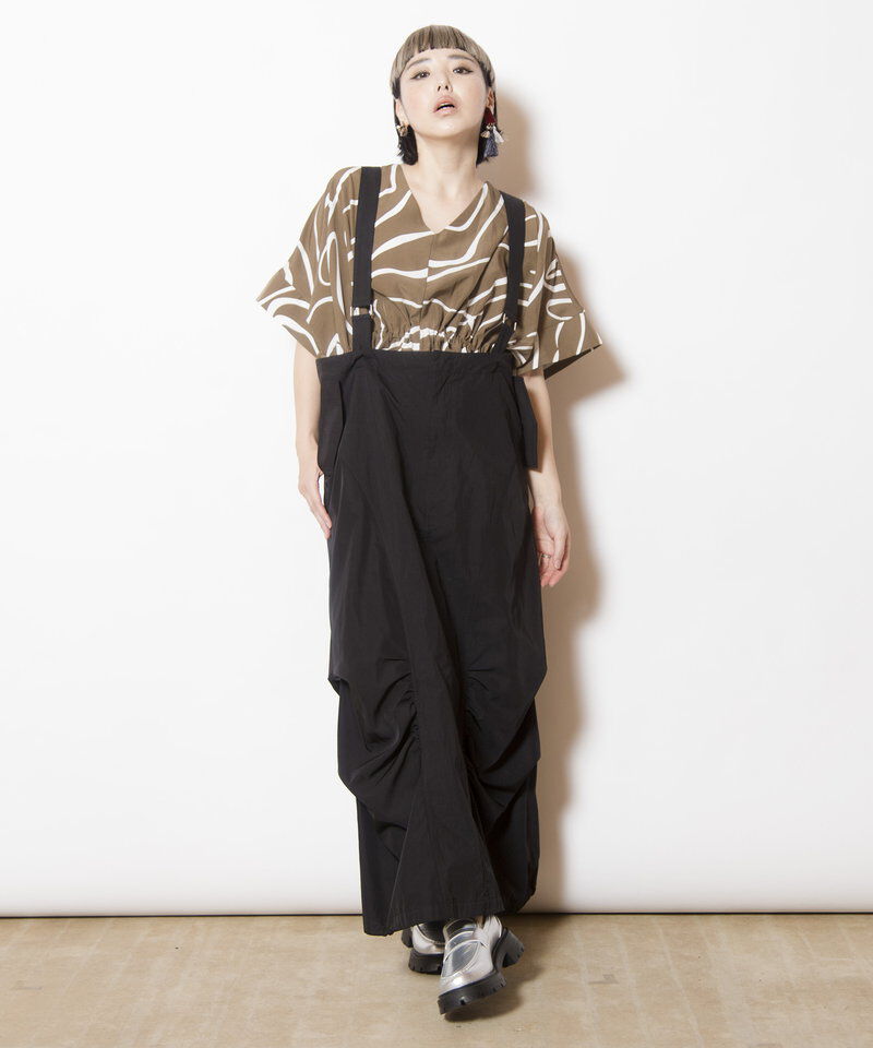  「サスペンダー付ミリタリースカート」|スカート|