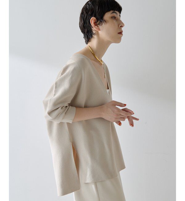  「深Vスリットニットプルオーバー」|ニット・セーター|