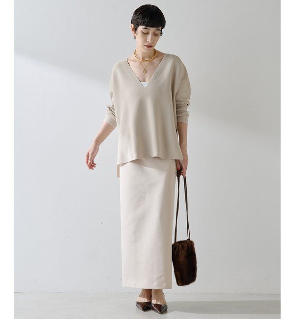  「深Vスリットニットプルオーバー」|ニット・セーター|