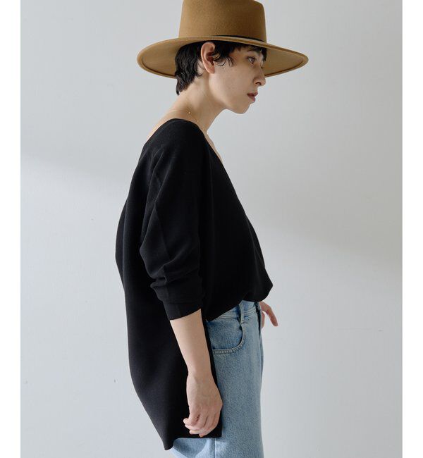  「深Vスリットニットプルオーバー」|ニット・セーター|