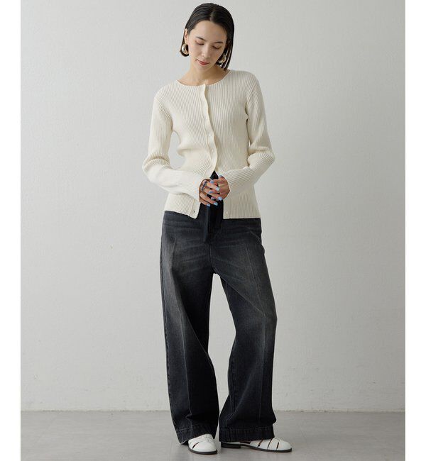  「RAW SILK リブカーディガン」|ニット・セーター|