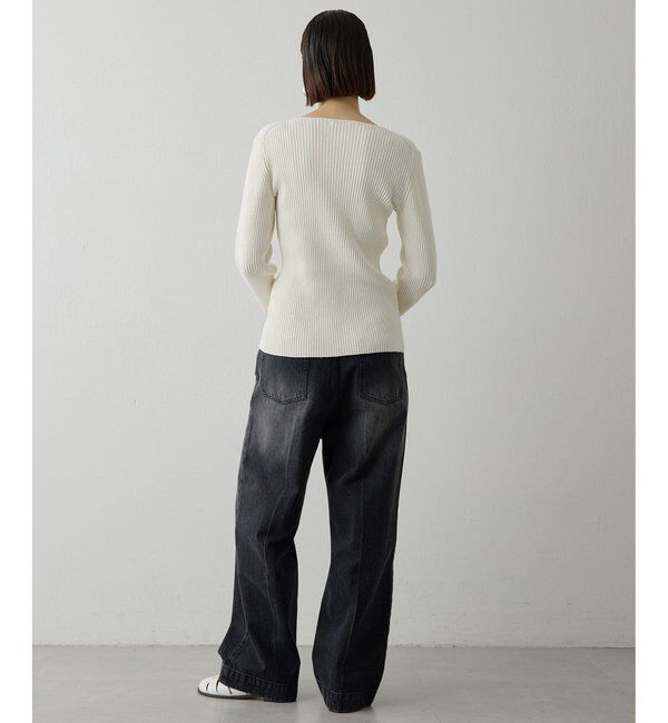  「RAW SILK リブカーディガン」|ニット・セーター|