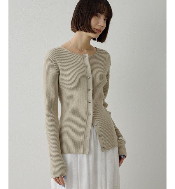  「RAW SILK リブカーディガン」|ニット・セーター|